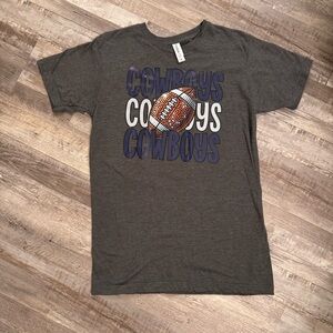 Tultex Cowboys Football Graphic Tee Rhinestone Look Size Medium